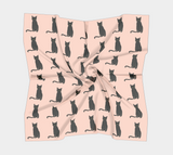 Black Cats on Blush Square Scarf