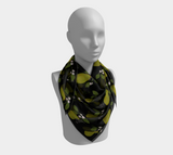 Pears on Black Square Scarf