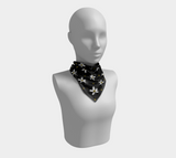 Daisies on Black Square Scarf