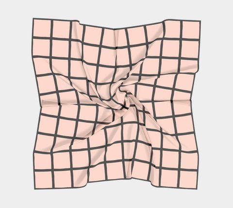 Grid on Blush Square Scarf