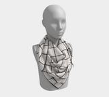 Natural Grid Square Scarf