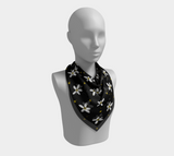 Daisies on Black Square Scarf
