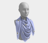 Daisies on Periwinkle Square Scarf
