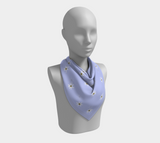 Daisies on Periwinkle Square Scarf