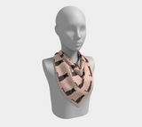 Black Cats on Blush Square Scarf
