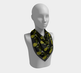 Pears on Black Square Scarf