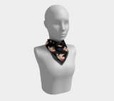 Doves on Black Square Scarf