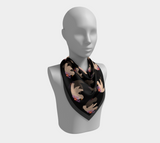 Doves on Black Square Scarf